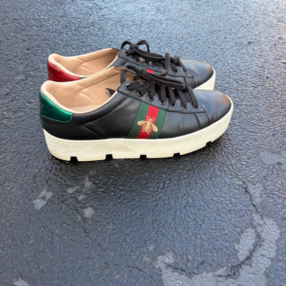 Gucci ace bee black platform sneakers - Picture 2 of 6
